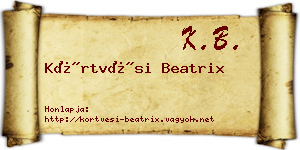 Körtvési Beatrix névjegykártya