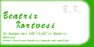 beatrix kortvesi business card